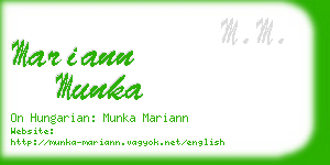 mariann munka business card